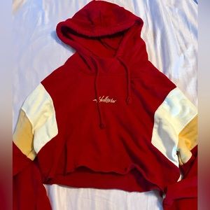 Hollister Red Cropped Hoodie